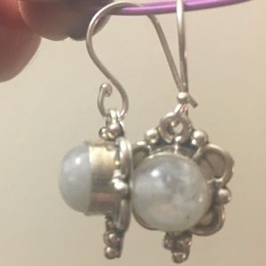 NIB Sterling Rainbow Moonstone Gemstone Earrings